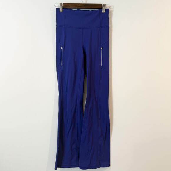 ATHETA Rainier Bootcut Pant Noble Blue S Fleece Lined Athletic Pants EUC - Picture 2 of 6